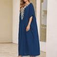 thumbnail image 2 of Taqqpue Womens Plus Size Beach Cover Up Solid Color Flare Sleeve Kaftan Dress V Neck Maxi Dress Beachwear Casual Summer Swimsuit Coverup for Women, 2 of 6