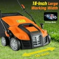 thumbnail image 4 of Topcobe 16" Electric Lawn Dethatcher and Scarifier with Collection Bag, Walk Behind for Yard Lawn Garden Care, Orange, 4 of 9
