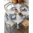 thumbnail image 6 of Blue Aztec Table Cloth, Southwest Boho Tribe Abstract Geometric Art Waterproof Tablecloth for Square Tables, Reusable Washable Fabric Table Cover for Restaurant Kitchen Dining Tables 54"x54", 6 of 6