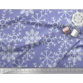 thumbnail image 2 of Soimoi Blue Heavy Canvas Fabric Snow Flakes Floral Print Fabric by the Yard 58 Inch Wide, 2 of 3