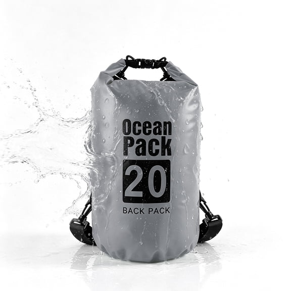 Dry Bag Waterproof,20L FifthQuarter Heavey-Duty 500D Tarpaulin PVC Camping Dry Bag,Rolled Lightweight Dry Storage Bag Backpack for Travel,Swimming,Boating, Kayaking,Camping & Beach