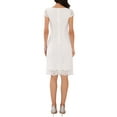 thumbnail image 4 of INSPIRE CHIC Women's Floral Lace Cap Sleeve Boat Neck Cocktail Wedding Guest Midi Dresses White L, 4 of 7