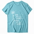 thumbnail image 4 of Paguaki T Shirts for Women Dandelion Slogan Letter Print Tees Crew Neck Short Sleeve Casual Summer Tops Womens Graphic Tees, 4 of 9