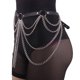 thumbnail image 2 of Cinturón De Cadena De Cintura Negro Punk Cinturón De Moda Accesorios De Joyería De Cadena De Metal Para Mujeres Y Niñas Cadena De Cintura De Cuero Con Forma Americana Europea Sweethay AP005780-00, 2 of 6