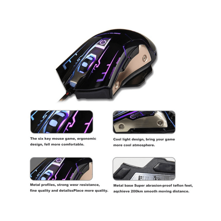 M738 High-End Wired Gaming Mouse,Ergonomic 3500 DPI Metal