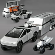 1:32 Cybertruck Pickup Truck Motorhome Toy Cars, Diecast Pull Back Model Cars, Collection Vehicles, Kids Toy for Aged 3 and up, Gift Gray