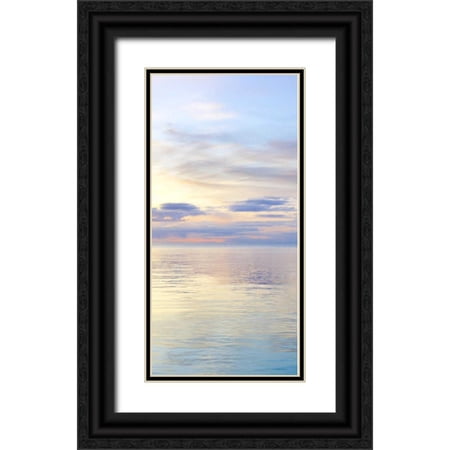 Paulson, Don 18x32 Black Ornate Wood Framed with Double Matting Museum Art Print Titled - Washington, San Juan Islands Seascape at sunset