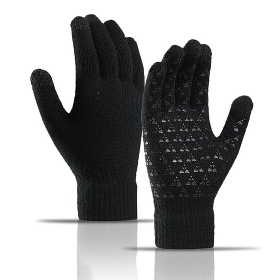 Sales 2026 Thermal Gloves Warm Gloves GIJNRIUIUA Under $3 Winter Upgraded Touch-Screen Gloves Elastic Cuff Thermal Soft Knit Gloves for Men Women Black Gloves & Mittens