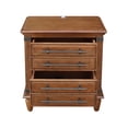 thumbnail image 3 of International Concepts Solid Wood 2-Drawer Nightstand with USB Charging, Rich Bourbon Brown Wide Bedside Chest with 18.5" Wide Drawers, 3 of 4
