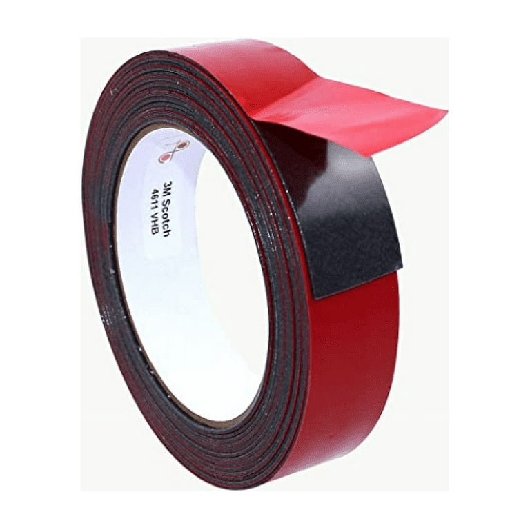 3M VHB 4611 Double-Sided Tape - 0.375" X 15 Ft, Dark Gray Acrylic Foam Tape For Strong Permanent Bonding