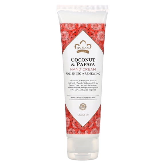 Nubian Heritage, Hand Cream, Coconut Papaya, 4 fl oz (118 ml)