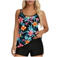 thumbnail image 2 of HOMBOM Womens Tankini Swimsuit Swimwear 2 Piece Orange High Waisted Modest Bathing Suit for Older Adult Boyshorts,Floral,L, 2 of 7