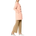 thumbnail image 5 of Allegra K Women's Notched Lapel Long Sleeves Double Breasted Mid-Lentgh Overcoat, 5 of 7