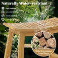 thumbnail image 4 of Gymax Shower Bench Teak Wood Shower Stool w/ Curved Seat Waterproof Bath Bench, 4 of 9