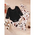 thumbnail image 3 of Canis Newborn Baby Girls Cotton Tops Romper Floral Pants 3Pcs Outfits Set Clothes, 3 of 8