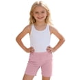 thumbnail image 3 of Dpytoraw Girls Bike Shorts, Solid Color Soft Breathable for Summer Pink Size 5-6 Years, 3 of 6