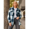 thumbnail image 2 of YATELLE Womens Fall Outfits Fashion Clothes Shackets Flannel Plaid Button Down Long Sleeve Shirts Jackets 2024, 2 of 6