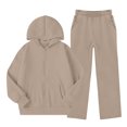 thumbnail image 2 of Jalioing Big Boys Girls Tracksuit 2 Piece Zipper Hoodies Wide Leg Sweatpants Set Winter Casual Workout Outfits, 2 of 9