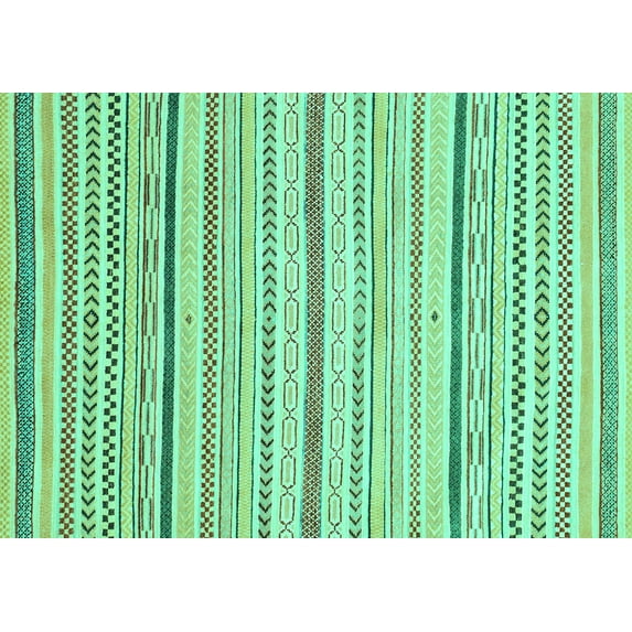 Ahgly Company Indoor Rectangle Abstract Turquoise Blue Modern Area Rugs, 7' x 9'
