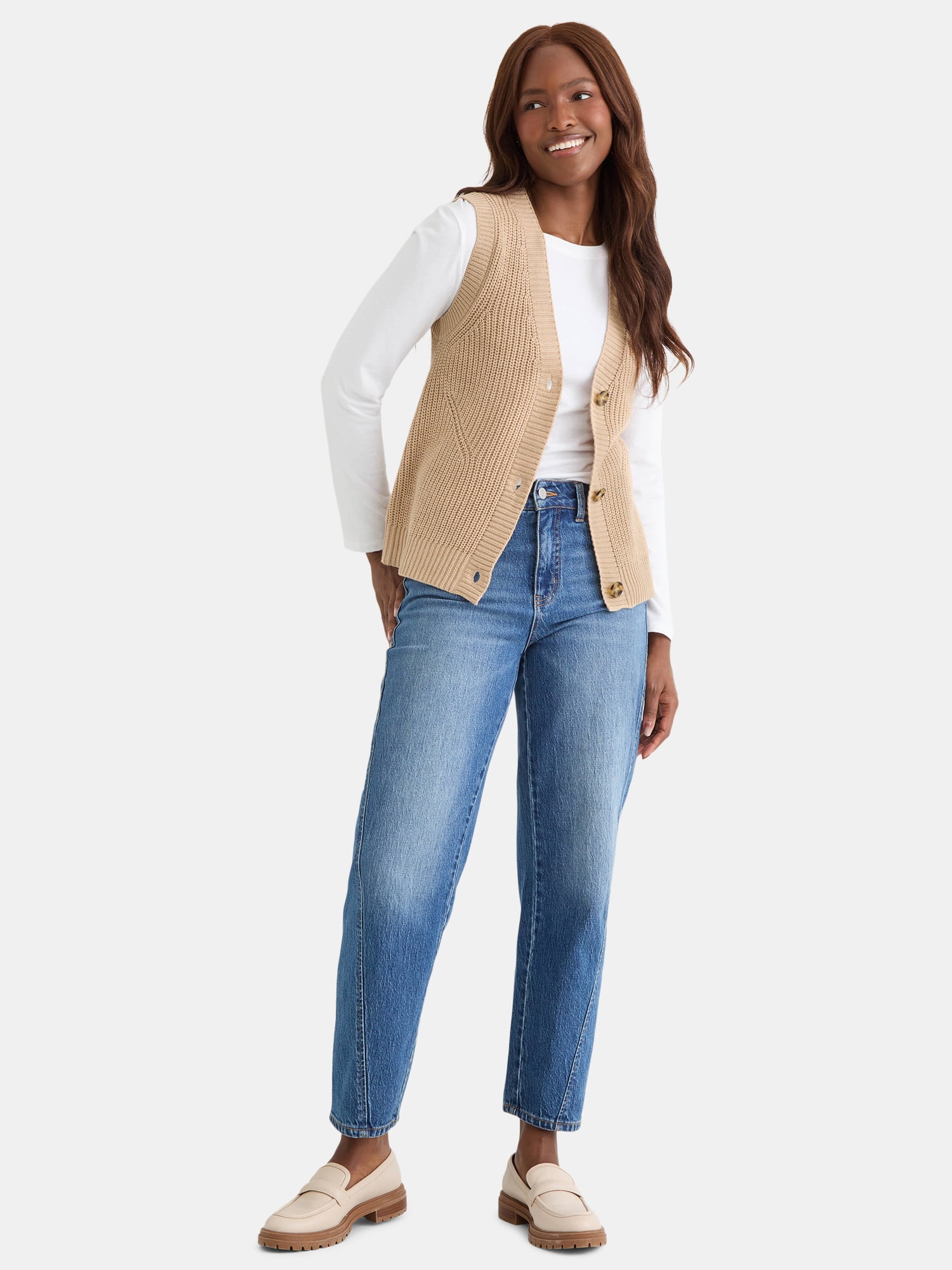 Time and Tru Women's Sweater Vest, Sizes XS-XXXL