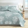thumbnail image 6 of Coastal Quilt Set - Lightweight, Soft, All-Season - 3-Piece Reversible Bedding Set (Full / Queen, Ether Blue), 6 of 6