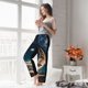 thumbnail image 5 of Balery Artistic Starry Sky Moon Book Pantalones de pijama para mujer, pijamas ultraligeros, pantalones de estar por casa-3X-Large, 5 of 6
