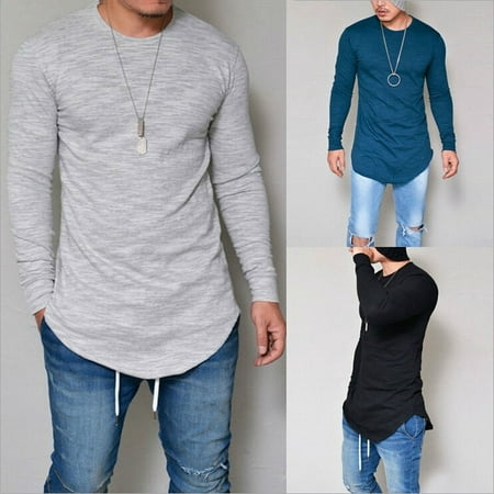 2017 New Men Casual T Shirt Cotton Long Sleeve O-Neck Silm Fit T-shirt ...