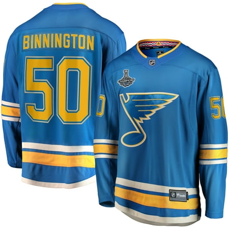 Portugal Away Jersey - Jordan Binnington St. Louis Blues Fanatics Branded 2019 Stanley Cup Champions Alternate Breakaway Player Jersey - Blue
