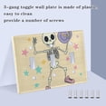 thumbnail image 4 of Dailycode Light Switch Plate Covers 3 Gang Wall Plate Plastics Outlet Covers for Kitchen Home Office Decor Cartoon Skeleton on Dance Floor, 4 of 8