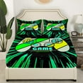 thumbnail image 3 of Erosebridal Video Game Bed Sheets King,Stripes Lines King Sheet Sets,Black Green Sheet Set King,Microfiber Male Bedroom Decor,4pcs, 3 of 7