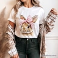 thumbnail image 5 of Easter Bunny Coquette Pink Bow T-Shirt, Cute Watercolor Spring Tee, 5 of 8
