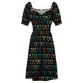 thumbnail image 5 of 2024 Colorful Hipster Eyeglasses Pattern Dress dress party evening elegant luxury celebrity Women's dress, 5 of 7