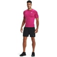 thumbnail image 3 of Under Armour Mens Armour Heatgear Compression Short-Sleeve T-shirt , Tropic Pink 654/White , Large, 3 of 6