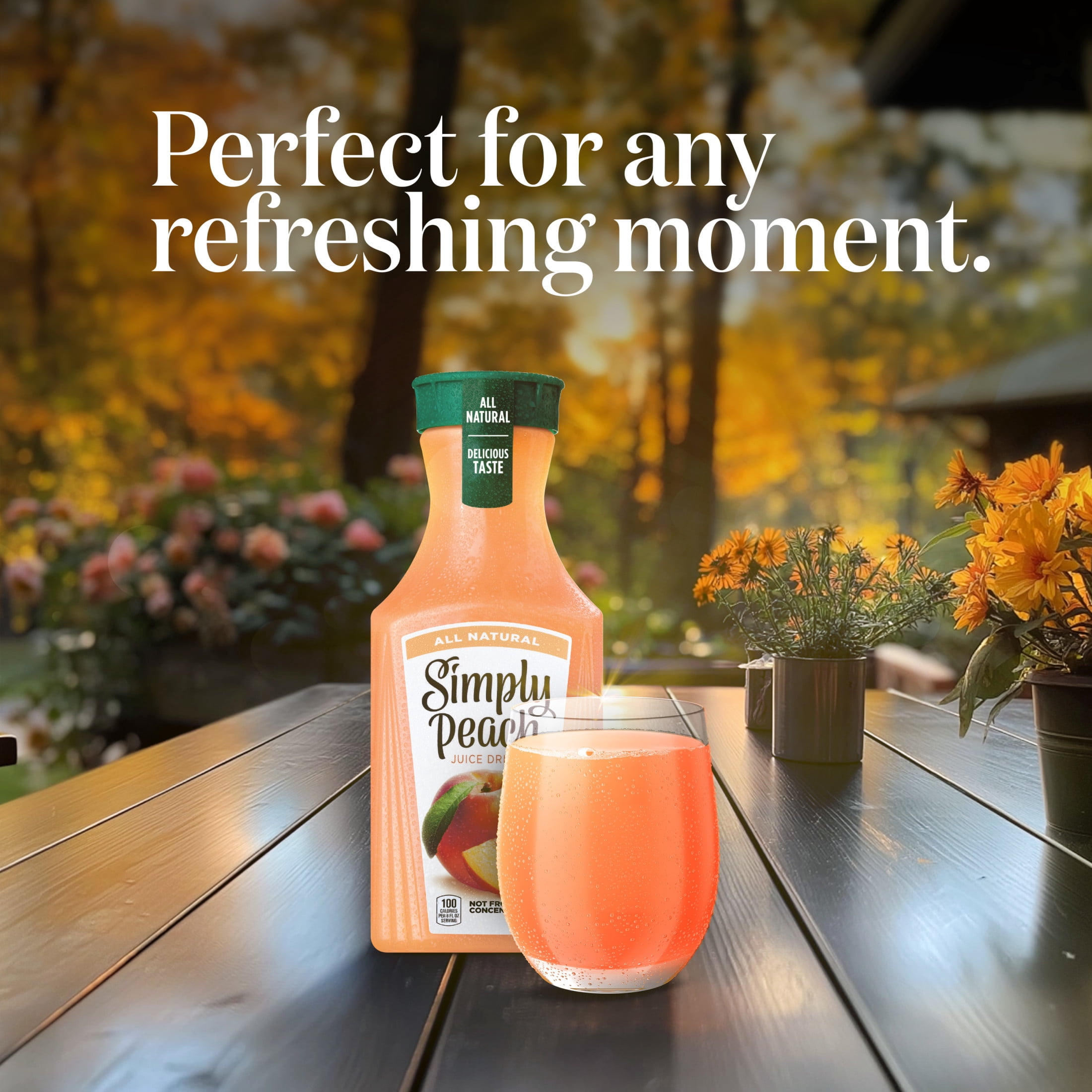 Simply Peach Juice Drink Bottle, 52 fl oz