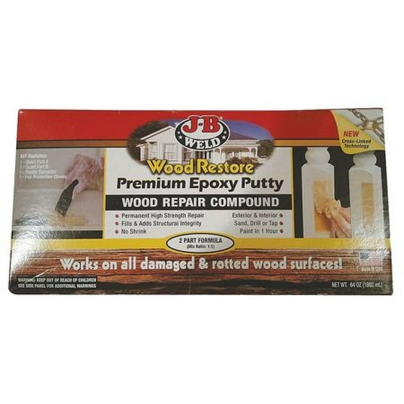 J-B Weld 40007 Wood Restore Premium Epoxy Putty Kit - 64 oz.