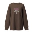 thumbnail image 2 of Gibobby Sudadera oversize mujer Sudadera de Manga Larga con Cuello Redondo y Ajuste clásico Sudadera para Mujer(Marrón,XG), 2 of 3