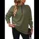 thumbnail image 3 of Sudaderas de Gran Tamaño para Mujer, Suéteres de Otoño, Sudaderas con Capucha de Moda, Jersey con Media Cremallera, Camisas de Larga, Ropa Verde L, 3 of 10