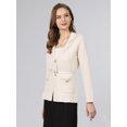 thumbnail image 4 of INSPIRE CHIC Women's Sweater Blazer Business Casual Lapel Neck Button Knit Suit Jacket with Pockets XL Beige, 4 of 5