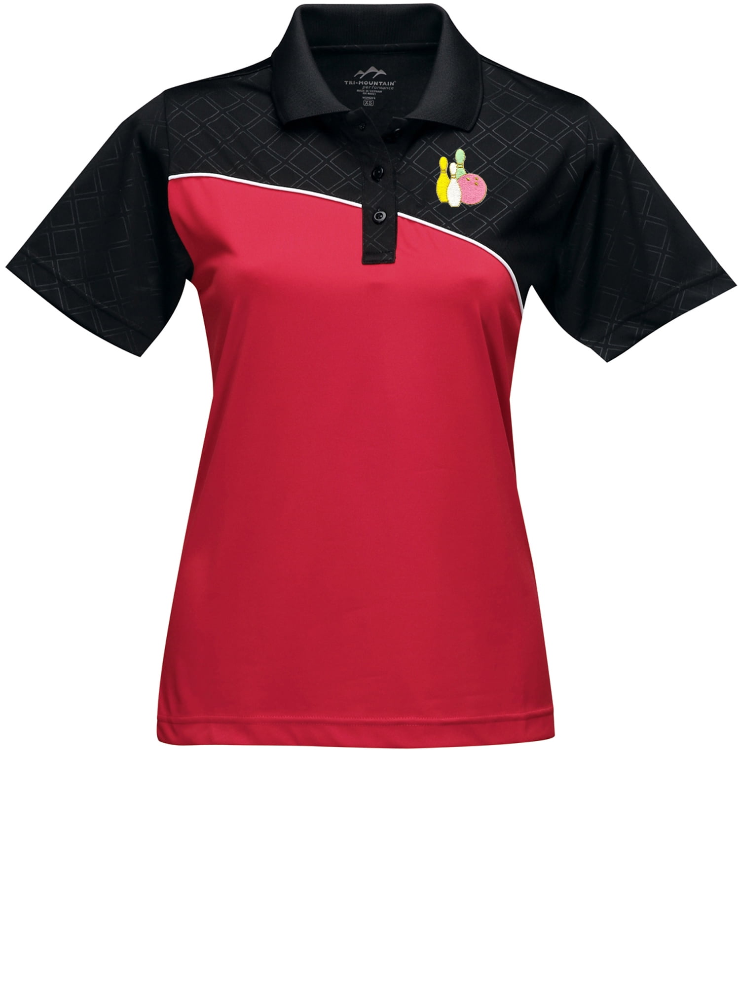 Polo Shirt - Red/Black/White, XL 