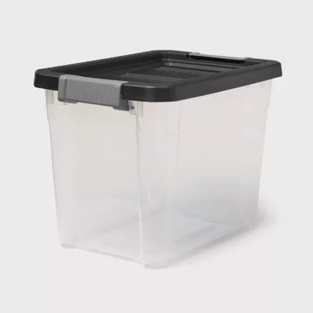 30qt Heavy Duty Latching Clear Storage Box - Stackable Universal Utility Plastic Bin with Lid