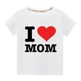 thumbnail image 1 of Pisexur Mode Mignon pour Tout-Petits Garçons Filles Couleur Unie Col Rond Saint-Valentin Imprimé Cœur Manches Courtes, 1 of 3
