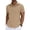 Khaki, variant on Mens Summer Short Sleeve Turndown collar Blouse & Shirt Slub Linen Button Casual Top