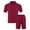 Wine, variant on KKBOTIVE Mens 2pc Outfit Set Button Down Crewneck T Shirt Top and Shorts Pants Set 2 Piece Summer Suits Adults, Khaki Size: M