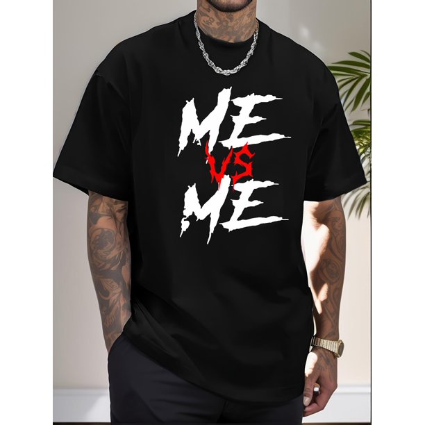 Camiseta informal de manga corta para verano, con estampado "ME", talla S para hombre. Ideal para adultos, hombres, mujeres, adolescentes, jóvenes y para el tiempo libre.