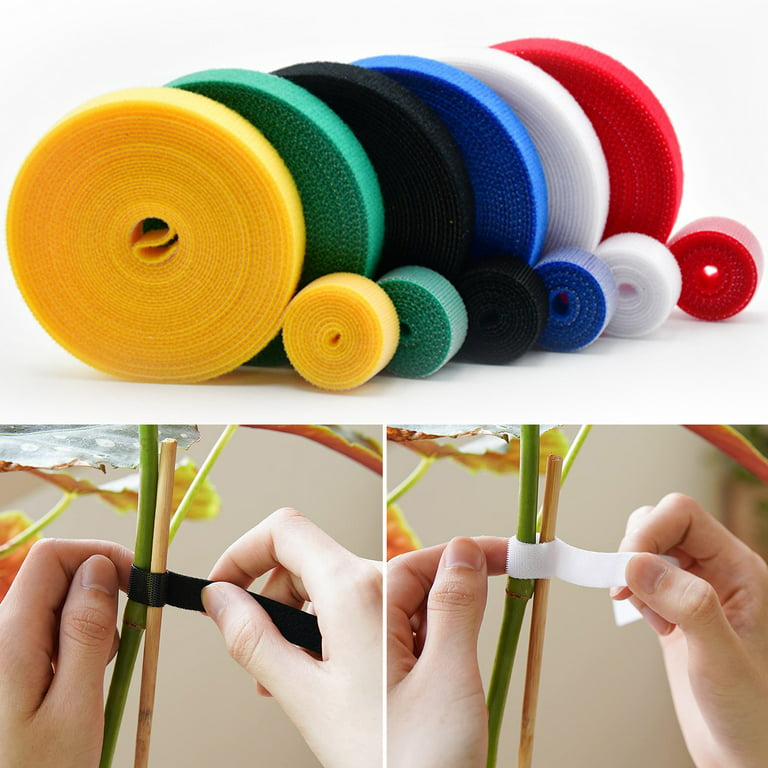 nbuaila 1 Roll of Plant Cable Ties, Back-to-back Nylon Velcro Cable Ties  Tear-resistant Multi-spec Color Data Cables, Curtains, Garden Plant  Self-adhesive Straps 