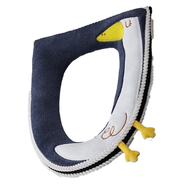 Cubierta de asiento de inodoro de pato amarillo lindo asiento de inodoro de dibujos animados suave felpa lavable duradera Vhermosa Figuras Decorativas y Floreros