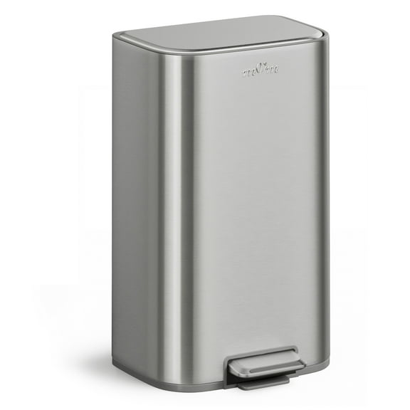 mVm 8 Gal Kitchen Trash Can, Step Trash Can with Lid, Smooth Edge Garbage Bin for Home Office (Tin)