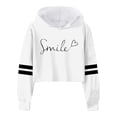 thumbnail image 3 of Hiijoy Big Girl's Hoodie Smile Hooded Sweatshirt Letter Print Long Sleeve Pullover Top, 3 of 3