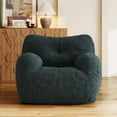 thumbnail image 4 of Bean Bag Chair, Filled Beanbag Chairs, Stuffed Bean Bag Chair, Comfy Chairs with Filling for Living Room (Teddy Fabric in Green, 1 PC, 39.37" D×37" W×27.56" H), 4 of 12
