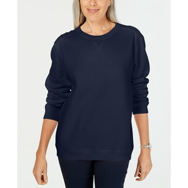 Petite Fleece Crewneck Sweatshirt Intrepid Blue PL